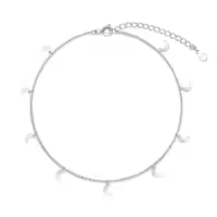 TOUPOP Sterling Silver Ankle Bracelets For Women Adjustable Anklet Elegant Foot Jewelry-style_name:Moon Pendant