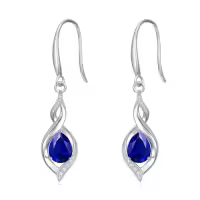 TOUPOP Sterling Silver Birthstone Earrings Infinity Love Jewelry Gift-color_name:09-September-Sapphire