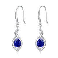 wholesale Birthstone Earrings For Women 925 Sterling Silver Infinity Love Jewelry Birthday Christmas Gifts For Women Mom Wife Girlfriend -color_name:09-September-Sapphire