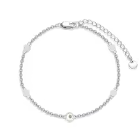 TOUPOP Sterling Silver Mustard Seeds Natural Stone Bracelet Women's Jewelry Gift-style_name:Opal