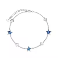 TOUPOP Sterling Silver Beaded Celtic Infinity Butterfly Anklet-style_name:Blue Starfish Anklet