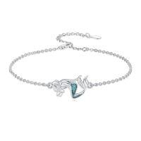 wholesale Ocean Bracelet 925 Sterling Silver Turquoise Sea Animal Link Bracelet Beach Themed Jewelry Gifts For Women -style_name:Mermaid