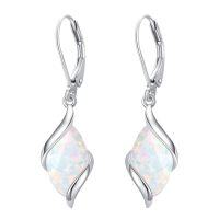 wholesale Earrings For Women 925 Sterling Silver Natural Gemstone Drop Dangle Earrings Fine Jewelry Birthstone Christmas Gifts For Women Her -color_name:Opal