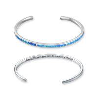wholesale TOUPOP Bracelet For Women Opal Bracelet 925 Sterling Silver Opal Cuff Bangle Bracelets Inspirational Fine Jewelry Gifts For Women Her Wife Mom Daughter Christmas Birthday Gifts Ideas -style_name:17-Beautiful you. you can do amazing things