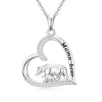 wholesale Mama Bear Necklace 925 Sterling Silver Mom Necklace Mother Daughter Pendant Mom Jewelry Christmas Gifts For Women -style_name:Mama Bear -1 Cubs