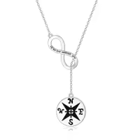 TOUPOP Sterling Silver & Stone Necklace Pendant Gift for Women-style_name:4-Compass Necklace