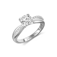 TOUPOP Sterling Silver Moissanite 1ct Round Engagement Rings Wedding Band-style_name:B-Round Moissanite Ring