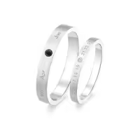 TOUPOP 925 Sterling Silver/10k/14k/18k Gold Moissanite Couples Rings Set-style_name:C Wedding Ring Set