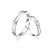 TOUPOP 10k Gold Moissanite Couples Rings Set Personalized Wedding Band-style_name:E Wedding Ring Set