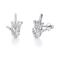 wholesale Skull Stud Earrings 925 Sterling Silver Skull Hand Stud Skeleton Earrings Gothic Jewelry Halloween Christmas Gifts For Women -style_name:1-Skull Earrings