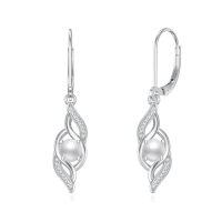 wholesale Infinity Birthstone Earrings For Women 925 Sterling Silver Birthstone Earrings Love Infinity Jewelry Birthday Anniversary Christmas Gifts For Her Girlfriend Wife -color_name:06-June.-Pearl