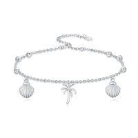 wholesale Ankle Bracelets For Women 925 Sterling Silver Layered Sea Turtles/elephant/wave/cross Anklet Summer Ocean Beach Jewelry Christmas Gifts For Women -style_name:16-Palm Tree Bracelet
