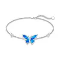 TOUPOP Sterling Silver Beaded Celtic Infinity Butterfly Anklet-style_name:Butterfly Anklet