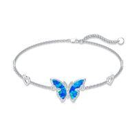 wholesale TOUPOP Womens Anklet 925 Sterling Silver Beaded Celtic Infinity Butterfly Anklet Bracelet Dainty Ankle Adjustable 11" Ankle Jewelry Gifts For Women Summer Beach Birthday Graduation Holiday Gift -style_name:Butterfly Anklet