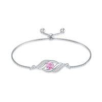 wholesale 925 Sterling Silver Birthstone Bracelet For Women Dainty Infinity Bracelet Fine Jewelry Birthday Christmas Gifts For Her Mom Wife -color_name:10-Oct.-Pink Tourmaline