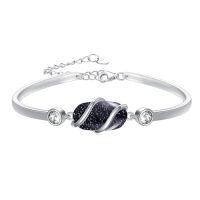 wholesale 925 Sterling Silver Bracelet For Women Gemstone Bracelet Bangle Fine Jewelry Birthday Christmas Gifts For Women Her Wife Mom -color_name:A-Blue Sandstone
