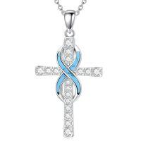 wholesale Cross Necklace 925 Sterling Silver Turquoise Tree Of Life Celtic Knot Cross Pendant Jewelry Christmas Gifts For Women -style_name:1-Celtic Knot