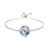 TOUPOP 925 Sterling Silver Phoenix Bracelet Adjustable Slider-color_name:Blue Phoenix