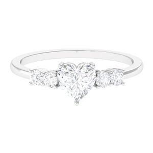 B Moissanite Heart Ring