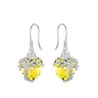 wholesale TOUPOP Tree Of Life Earrings 925 Sterling Silver Family Tree Dangle Drop Earrings Crystal Jewelry Birthday Christmas Gifts For Women Her -style_name:Heart-11-November-Citrine