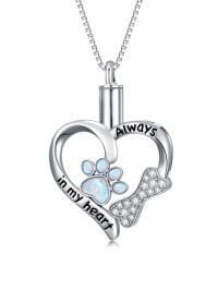 wholesale TOUPOP Urn Necklaces For Ashes Sterling Silver Cremation Jewelry For Ashes Urns For Human Ashes Pendant Necklace With Funnel Filler Kit -style_name:Paw Print Urn Necklaces