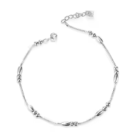 TOUPOP Sterling Silver Beaded Celtic Infinity Butterfly Anklet-style_name:Bead Anklet