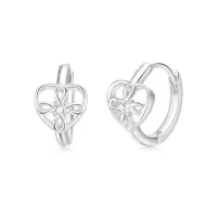 TOUPOP 925 Sterling Silver Celtic Knot Triangle Huggie Hoop Earrings Irish Gifts-style_name:Infinity Heart Knot Earrings