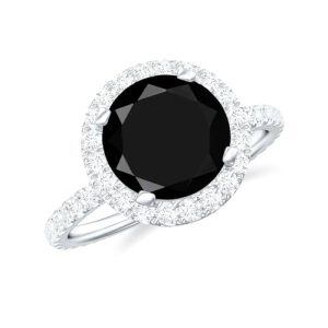 D Black Onyx Moissanite Ring