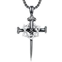 wholesale Cross Necklace 925 Sterling Silver Cross Pendant Christmas Fathers Day Birthday Gifts For Men Gifts For Father Gifts For Dad Brother Husband Son -style_name:B02 Nail Cross Black & Silver