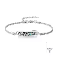 TOUPOP Sterling Silver Abalone Shell Cremation Jewelry Bracelet-style_name:Tree of Life Urn Bracelet