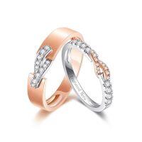 wholesale TOUPOP Personalized Engraved Moissanite Couples Rings Wedding Band Sets For Him And Her Sterling Silver Engagement Ring Wedding Anniversary Valentine's Day 10k 14k 18k -style_name:I Moissanite Wedding Ring Set