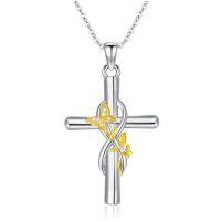 wholesale TOUPOP Cross Necklace For Women Men 925 Sterling Silver Animal Cross Necklace Celtic Cross Necklace Religious Gift For Her -style_name:A-Butterfly Cross