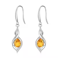 TOUPOP Sterling Silver Birthstone Earrings Infinity Love Jewelry Gift-color_name:11-November-Citrine