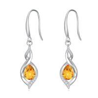 wholesale Birthstone Earrings For Women 925 Sterling Silver Infinity Love Jewelry Birthday Christmas Gifts For Women Mom Wife Girlfriend -color_name:11-November-Citrine