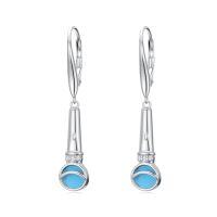 wholesale Music Earrings For Women 925 Sterling Silver Turquoise Music Jewelry Musical Dangle Drop Jewelry Gifts For Women Her -style_name:Microphone