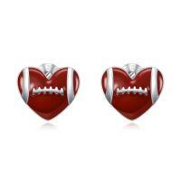 wholesale Sports Stud Earrings 925 Sterling Silver Tennis, Baseball, Volleyball, Soccer, Basketball, Football, Softball, Hockey Earrings Dangling Earrings For Women Men Player Fan Gifts -style_name:06-Football