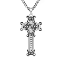 TOUPOP 925 Sterling Silver Cross Pendant Necklace For Men Gifts-style_name:C04 Celtic Cross