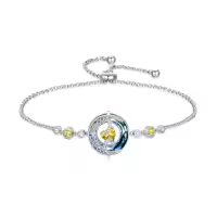 TOUPOP Sterling Silver Blue Crystal Birthstone Moon Star Bracelet Women Jewelry Gift-color_name:11-November-Citrine