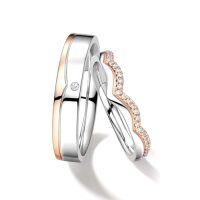 wholesale TOUPOP Personalized Wedding Ring Sets Moissanite Wedding Band Sets For Him And Her 925 Sterling Silver 10k 14k 18k Gold Engagement Ring Anniversary Valentine's Day Gift For Wife And Husband -style_name:A Wedding Ring Set