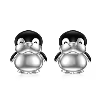 TOUPOP Sterling Silver Moonstone Earrings For Women Drop Stud Animal Jewelry Gifts-style_name:B-Penguin