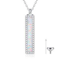 wholesale Urn Necklaces For Ashes 925 Sterling Silver Abalone Shell Cremation Jewelry For Ashes Keepsake Locket Pendant For Women Human For Ash For Loved Ones -style_name:opal