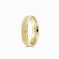 wholesale TOUPOP Personalized 10k 14k 18k Solid Gold Wedding Band Ring For Men Celtic Engagement Ring For Him Engraved Name Irish Promise Ring Gift For Christmas Anniversary -style_name:B Gold Ring