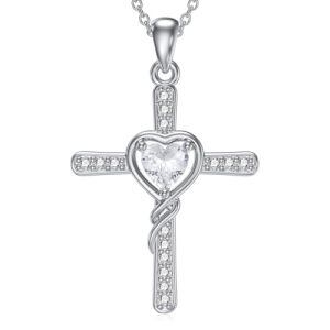 Heart Crystal Cross Necklace