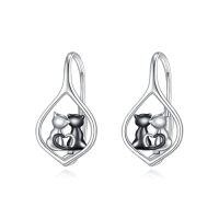 wholesale TOUPOP Leverback Earring For Women 925 Sterling Silver Dangle Drop Hoop Earrings For Women Her Daughter Wife Friend Birthday Anniversary Christmas Gift -style_name:Cat 2