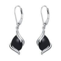 wholesale Teardrop Earrings For Women 925 Sterling Silver Gemstone Dangle Earrings Fine Jewelry Birthday Christmas Gifts For Women Mom -color_name:Black Onyx