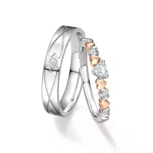 B Wedding Ring Set