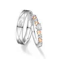 wholesale TOUPOP Personalized Wedding Ring Sets Moissanite Wedding Band Sets For Him And Her 925 Sterling Silver 10k 14k 18k Gold Engagement Ring Anniversary Valentine's Day Gift For Wife And Husband -style_name:B Wedding Ring Set