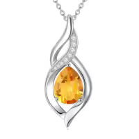 TOUPOP 925 Sterling Silver Teardrop Birthstone Infinity Necklace-color_name:11-November-Citrine