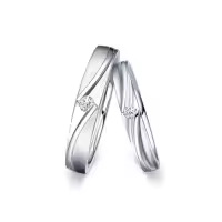 TOUPOP 14k White Gold Plated Moissanite D VVS1 Engagement Wedding Ring Set-style_name:E Wedding Ring Set