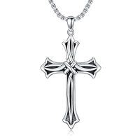 wholesale Cross Necklace For Men Women 925 Sterling Silver Celtic/crucifix/nail/fish Hook Cross Pendant With Stainless Steel Chain Faith Jewelry Gift For Father Son Brother Husband -color_name:A Celtic Cross Necklace
